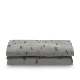 Jollein - Spot - Hydrofiel - Multidoek - 115x115cm - Storm - Grey - 2- Pack