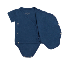Baby's - Only - Overslagromper - Korte - Mouw - Melange - Jeans - Blue