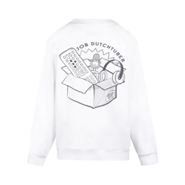 No Way Monday x Job Dutchtuber - Sweater - Backprint - Bright White