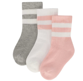 Apollo - Sokken - Sport - Baby - 3-pack - Roze - Grijs - Wit