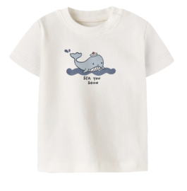 Name It t-shirt - NBMFallon - Walvis - Cloud Dancer