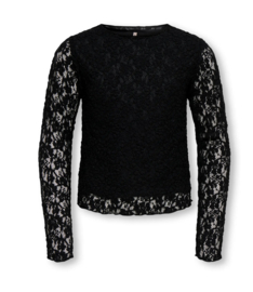 Only - Top - KOGLEIKA - Zwart - Kantdetail