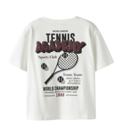 Name It - T-shirt - NKMTobias - Tennis - Backprint - Cloud Dancer