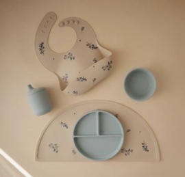 Mushie - Siliconen - Bord - Powder - Blue - Zuignap