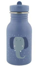 Trixie - Drinkfles - Mrs. Elephant - Olifant - RVS waterfles - Lekvrij - 350ml - Blauw