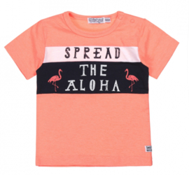 Dirkje - T-shirt - Spread - The - Aloha - Neon - Coral