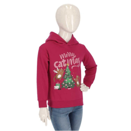Apollo - Kids - Kerst - Hoodie - Merry - Catmas - Cyclaam