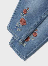 Name It - Broek - Bella - Mom jeans - Roosjes - Light blue denim