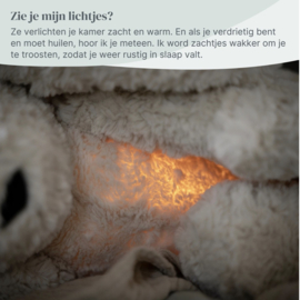 Baby's Only Bibi het knuffelkonijn met slaaptrainer - Baby knuffel met white noise en slimme huilsensor - Nachtlicht - Warm Linen