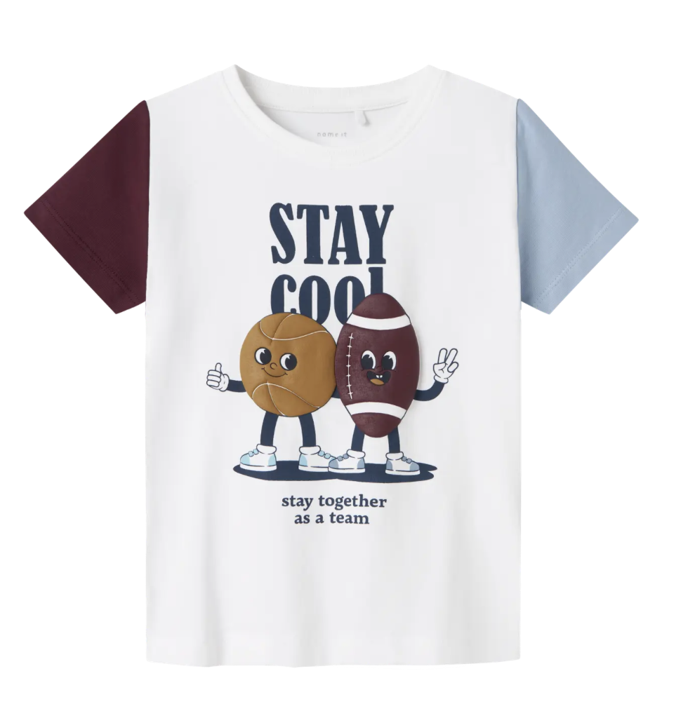 Name It - T-shirt - Kyler - Stay Cool -  Bright White