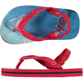 XQ Footwear - Jongens - Slippers - Haai - Blauw - Rood