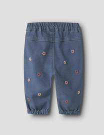 Name It - Broek - NBFROSE - Bloemetjes - Soft Denim