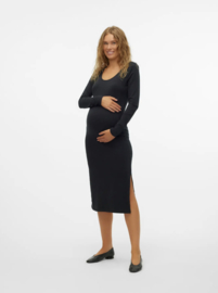 Mamalicious - Jurk - MLEVA - U-hals - Zwart
