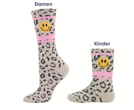 Ewers -Tennissokken -Panterprint met smiley - Sokken - Dames