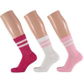 Apollo - Sport - Sokken - 3-pack - Roze - Wit