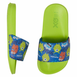 XQ Footwear - Slippers - Monsters - Groen - Blauw