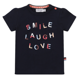 Dirkje - T-shirt - Smile - Laugh - Love - Navy