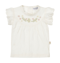 Dirkje - T-shirt - Wit - Bloemetjes