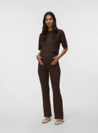 Mamalicious - Flared Broek - MLLANE - Hot Fudge