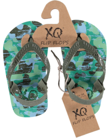XQ Footwear - Jongens - Slippers - Army - Groen
