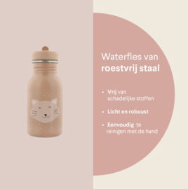 Trixie - Drinkfles - Mrs. Cat - Kat - Poes - RVS waterfles - Lekvrij - 350ml - Roze