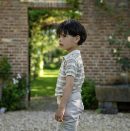 Koko Noko - T-shirt - Polo - Taupe - Gestreept