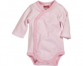 Playshoes - Wikkel - Romper -  Lange - Mouw - Roze - Gestreept