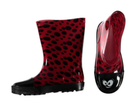 XQ Footwear - Regenlaarzen - Lieveheersbeestje - Zwart - Rood