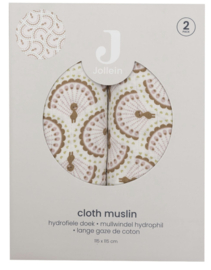 Jollein - Hydrofiele Doek - Large - 115x115cm - Soft Plumes - 2 Stuks