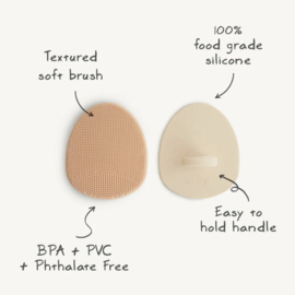 Mushie - Badborstel - Cradle Cap - Siliconen - Tradewinds - Periwinkle