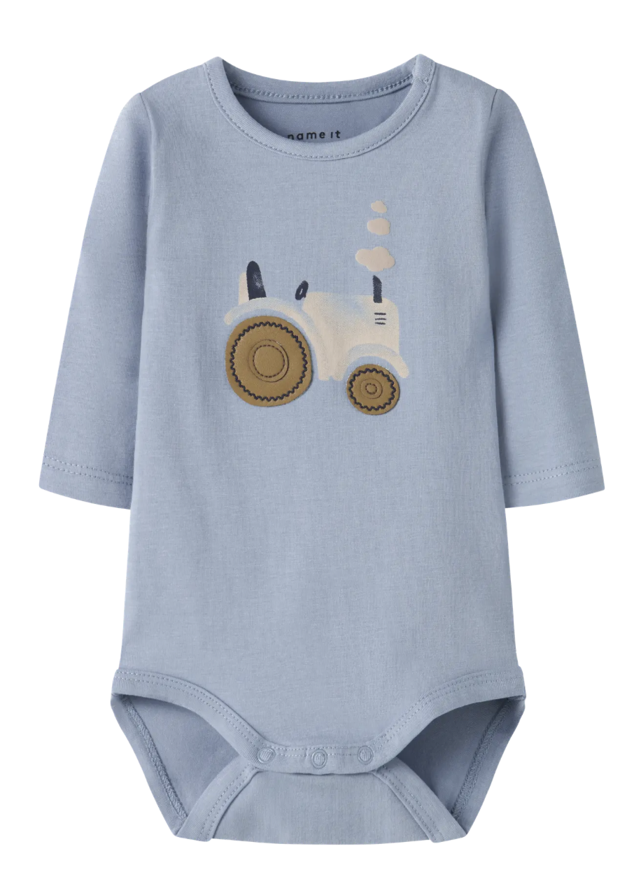 Name It - Romper - Life - Tractor - Trekker - Dusty Blue