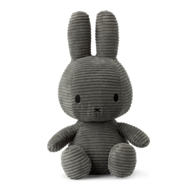 Nijntje - Miffy - Knuffel - Sitting - Corduroy - Grey - 23 cm