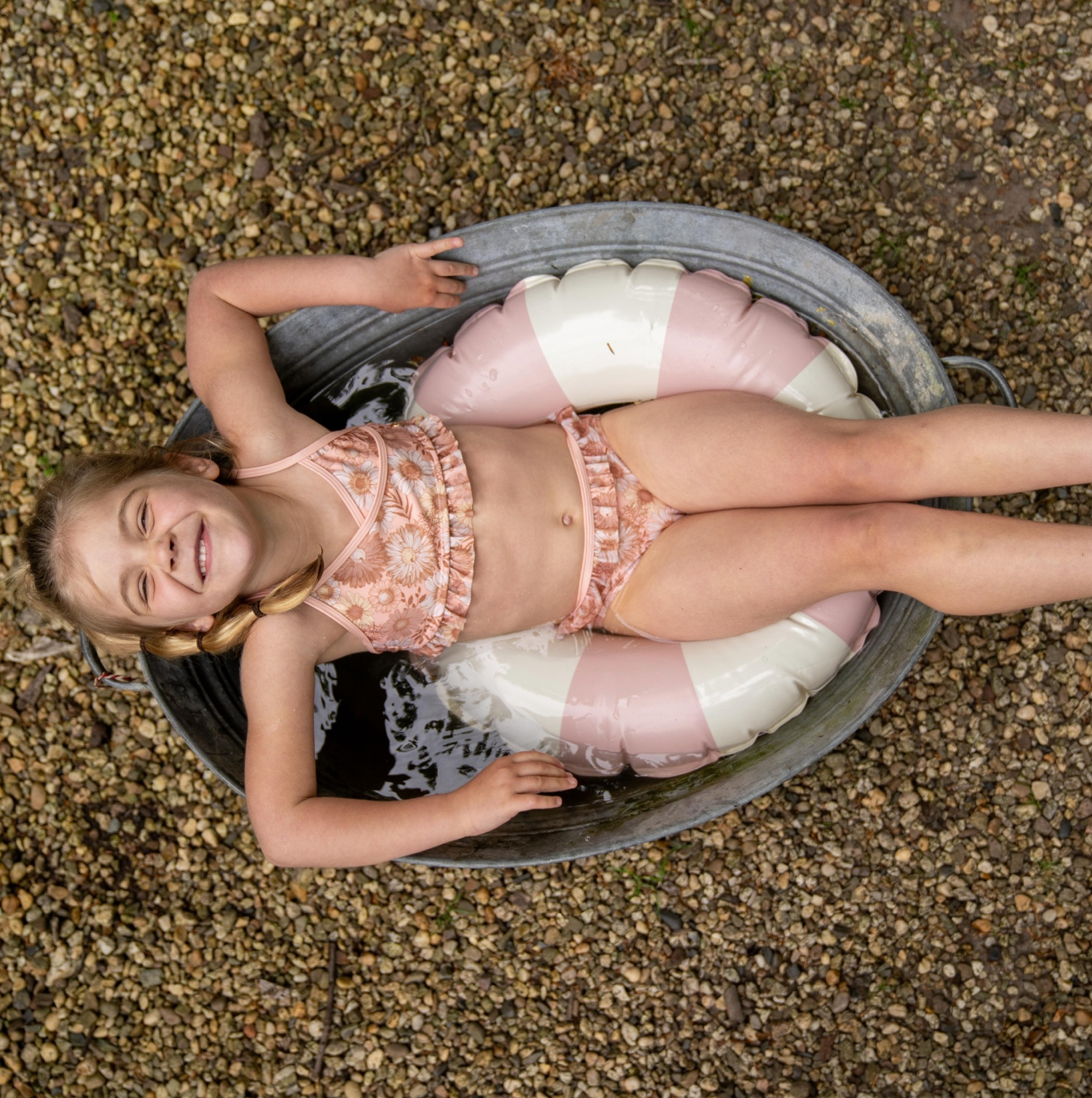 Koko Noko - Meisjes - Bikini - Perzikroze - Roestbruin - Bloem