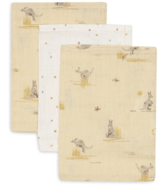 Jollein hydrofiele washandjes - Kangaroots - 15x20 cm - 3 stuks