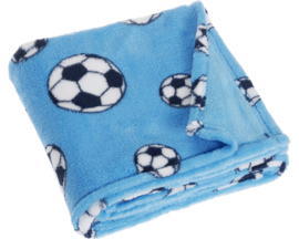 Playshoes - Fleece - Deken - Voetbal - Blauw - 75 x 100 cm