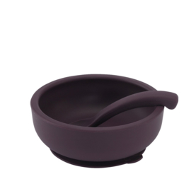 Bowl - Met - Deksel - En - Lepel - Plum