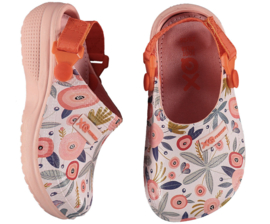 XQ Footwear - Tuinklompen - Bloemenprint - Roze