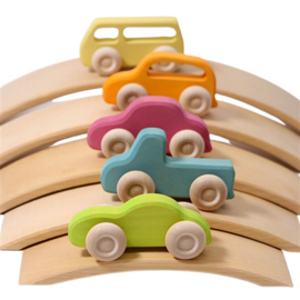 Grimm's houten Slimline auto's 5 stuks