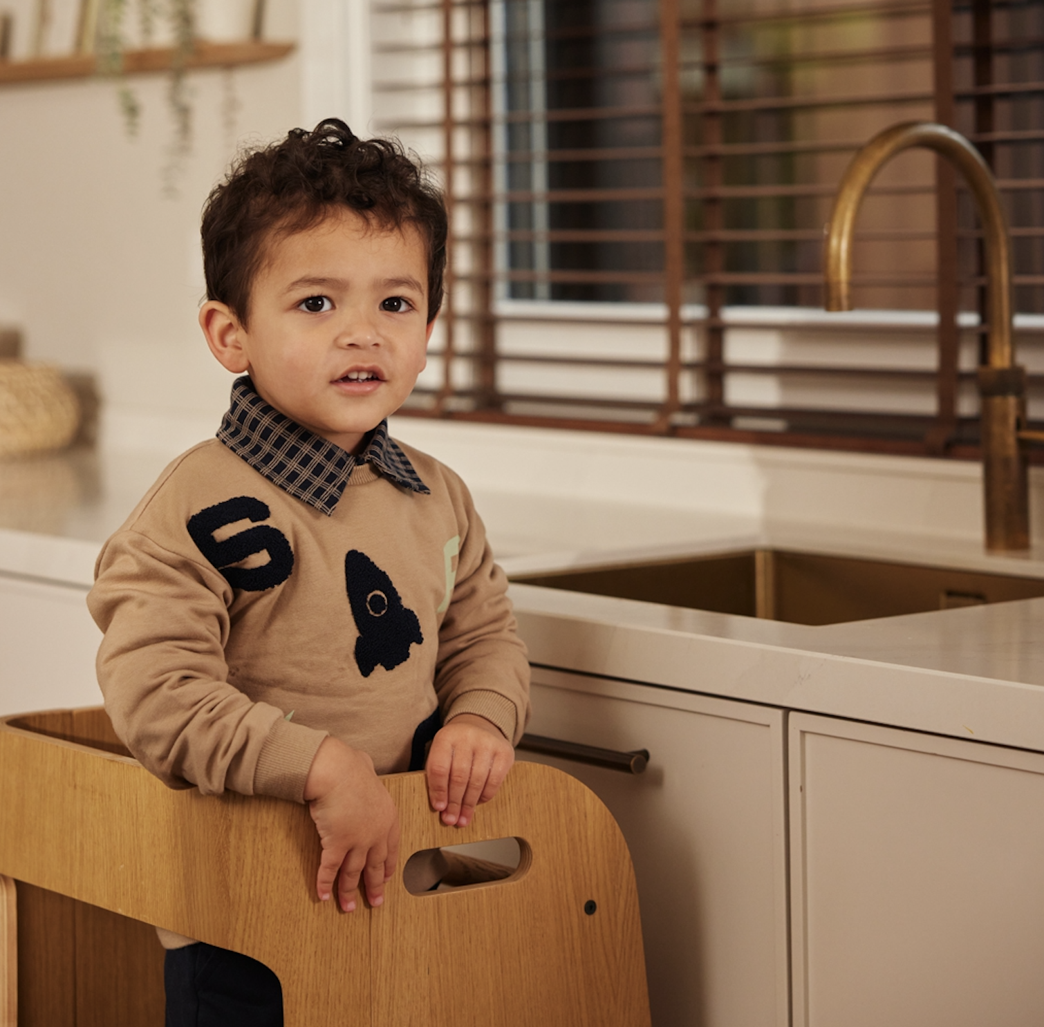 Dirkje - Trui - Sweater - Planeten - Space - Taupe