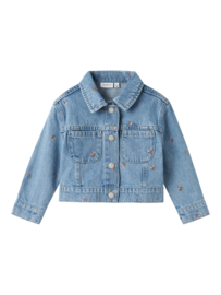 Name It - Jacket - Vest - Light - Blue - Denim - Kersjes - Cherries