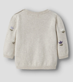 Name It - Trui - NBFFAFLOW - Knit - Peyote Melange - Bloemetjes