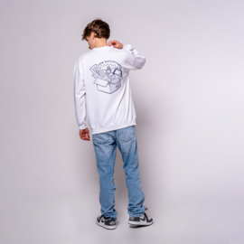 No Way Monday x Job Dutchtuber - Sweater - Backprint - Bright White