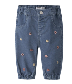Name It - Broek - NBFROSE - Bloemetjes - Soft Denim