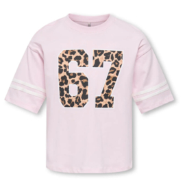 Only Girls - T-shirt - KOGMANLO - Roze - Panterprint