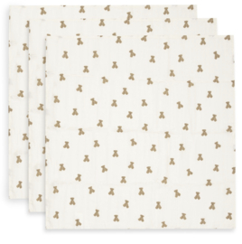 Jollein - Hydrofiele Doek Small 70x70cm - Mini Teddy Bear - 3 Stuks