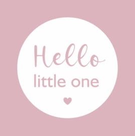 Hello - Little - One - Wenskaart - Roze - 15x15 cm