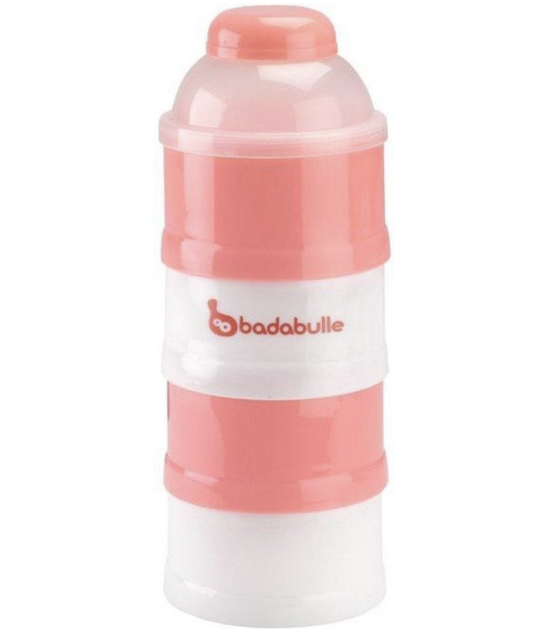 Badabulle - Melkpoeder - Bewaarbakjes Roze/Wit – 4-Delige Stapelbare Doseerdoosjes – BPA-vrij & Luchtdicht