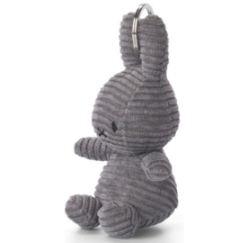 Nijntje - Miffy - sleutelhanger - corduroy - grey - 10 cm