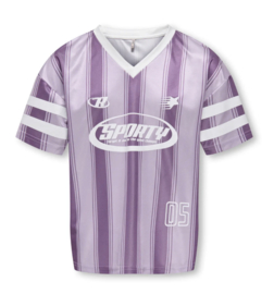Only Girls - T-shirt - Koglula - V-hals - Sporty Jersey - Crushed Grape