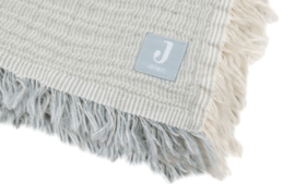 Jollein - Deken - Wieg - Jersey - Stripe - Sea Green - Ivory - 75x100 cm